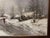 Hill Jean, Belgium Winter Landscape Man Alone Church in the Background, 1916, Oil on Canvas For Sale - Image 7 of 13