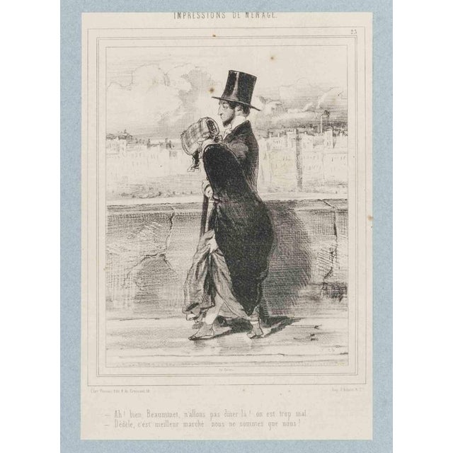 Paul Gavarni, Impressions of Ménage, Plate 23, Mid-19th Century, Lithograph For Sale - Image 3 of 3