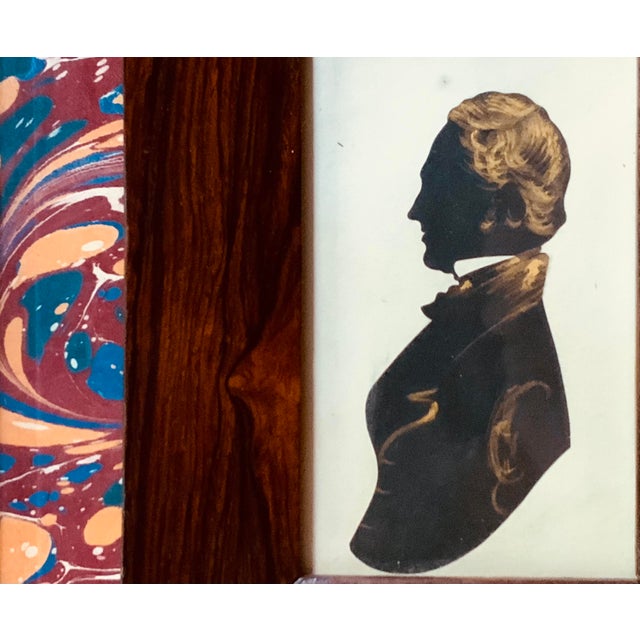 Mid 19th Century Mid 19th Century Gentleman Silhouette With Hand-Painted Gilt Details For Sale - Image 5 of 12