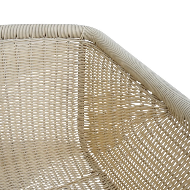 Mid 20th Century Pair of Woven Rattan Armchairs For Sale In Philadelphia - Image 6 of 6