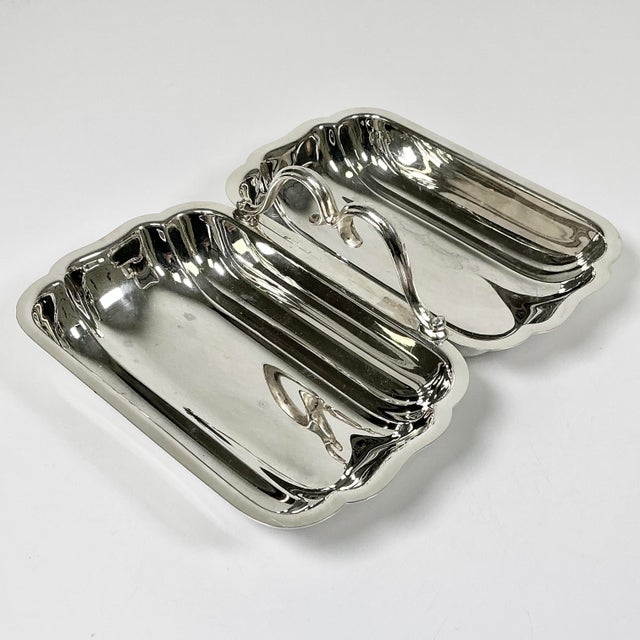 Silver Mid-Century Hollywood Regency Traditional Silverplate Divided Relish Dish by Bristol Silver For Sale - Image 8 of 10