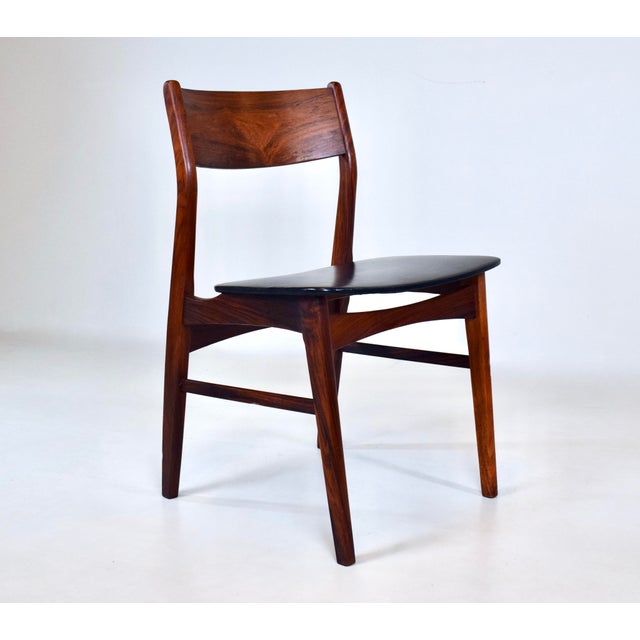 Mid-Century Modern Danish Modern Rosewood Side Chair With Skai Leatherette, 1960s For Sale - Image 3 of 9