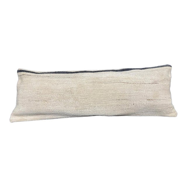 Turkish Hemp Pillow Cushion Natural Beige Black Cushion Cover 14x40 For Sale