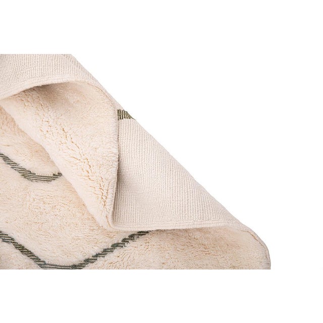 Ivory Hand-Knotted Wool Rug with Flowing Lines by Azele Studio For Sale - Image 8 of 10