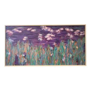 1990s Large Scale Purple Seascape Original Painting by Molly J. Schiff
