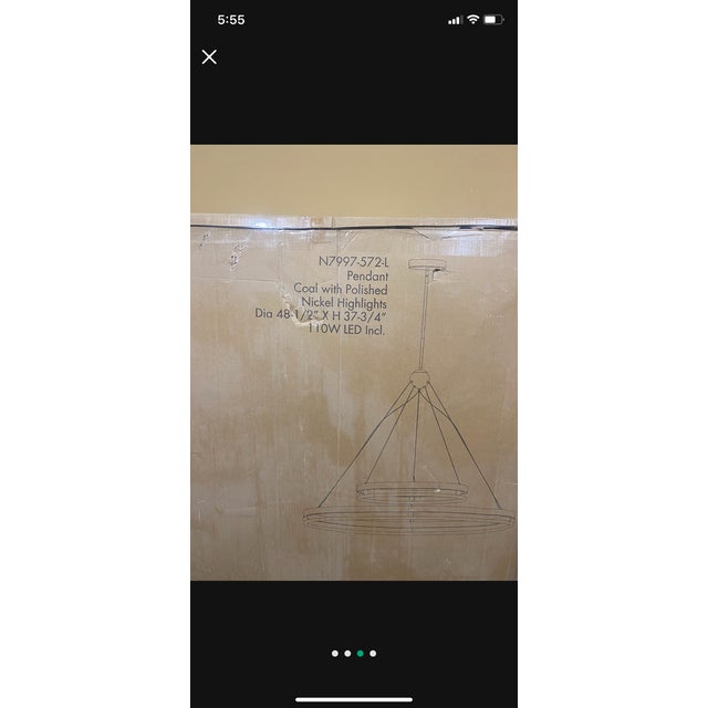 2000 - 2009 Grande Illusion 2 Light 49" Wide Led Ring Chandelier For Sale - Image 5 of 8