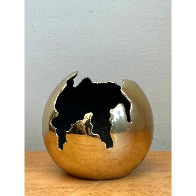 Vintage Brass Decorative Sphere For Sale In West Palm - Image 6 of 12
