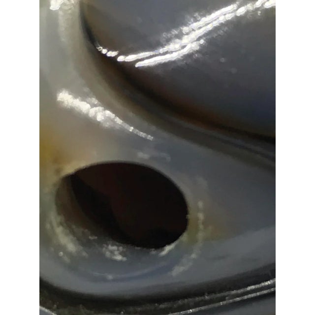 Vintage Agate Pebble With Carving of Liu Hai and Golden Coins For Sale - Image 9 of 11