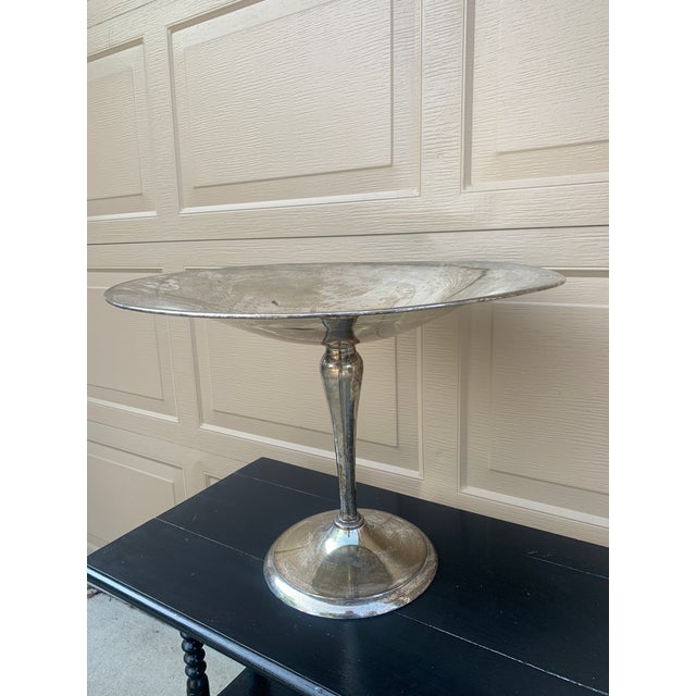 Traditional Late 20th Century Large Silver Plate Compote For Sale - Image 3 of 7