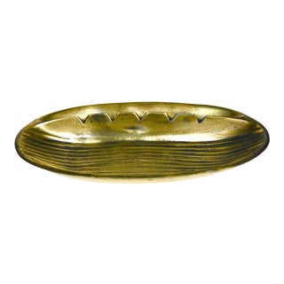 Ribbed Modernist Brass Ben Seibel Catchall For Sale