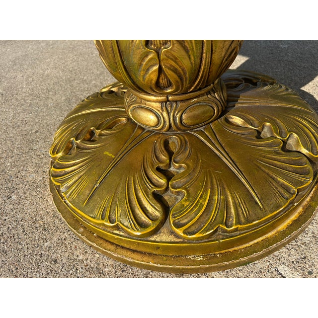 1960s Vintage Italian Marble Top Hollywood Regency Coffee Table - Ivory White With Gray Veining For Sale - Image 10 of 18