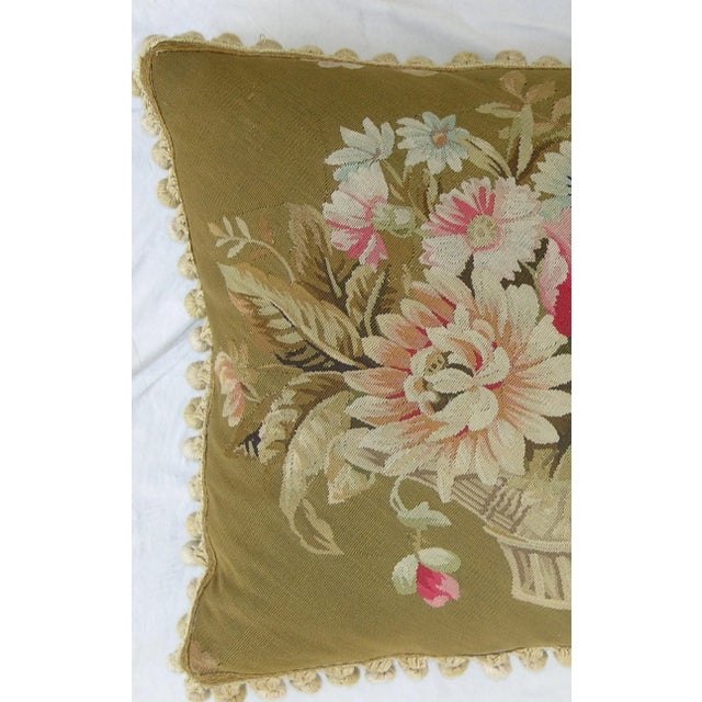 Textile Circa 1860 Antique French Aubusson Tapestry Pillow For Sale - Image 7 of 9