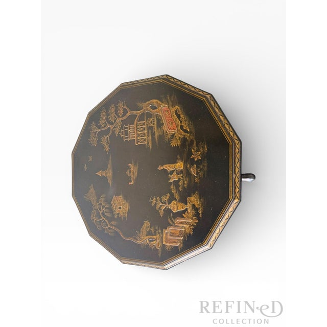 2000 - 2009 Maitland-Smith Hand-Painted Chinoiserie Tilt-Top Table, Philippines For Sale - Image 5 of 13