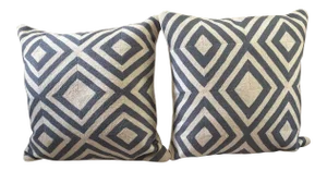 Needlepoint Geometric Pillows - A Pair