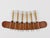 #3679 Corn Cob Skewers Forks with Leather Holder attributed to Carl Auböck, Vienna, Austria, 1930s, Set of 7 For Sale - Image 3 of 10