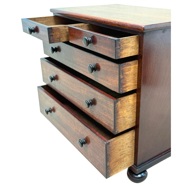 Mid-19th Century Mahogany Miniature Chest of Drawers, 1850 For Sale - Image 3 of 12