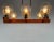 Wood Wood, Chrome & Glass Chandelier attributed to Elektroinstala Decin, 1970s For Sale - Image 7 of 11