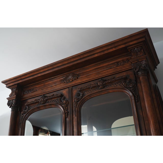 Henredon Extremely Large Curio China Cabinet For Sale - Image 11 of 17