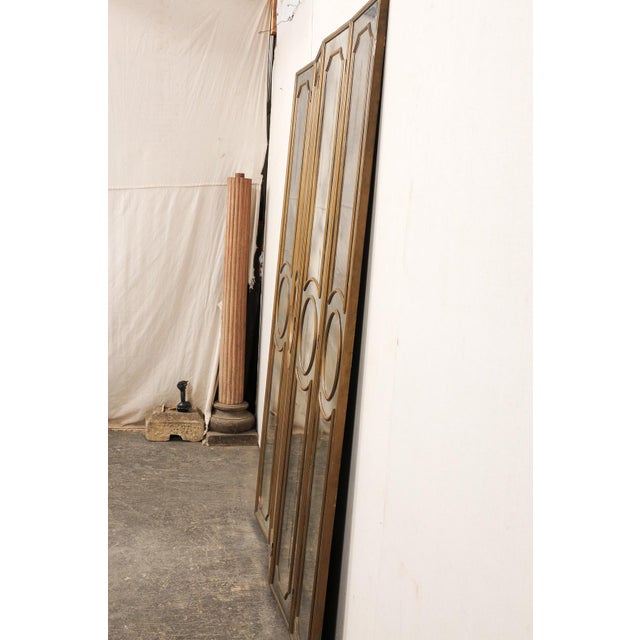 Mid-Century Antiqued Glass Folding Screen For Sale - Image 9 of 14