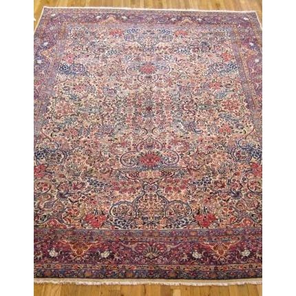 Textile Floral Antique Persian Kerman Rug no. 10960 For Sale - Image 7 of 7