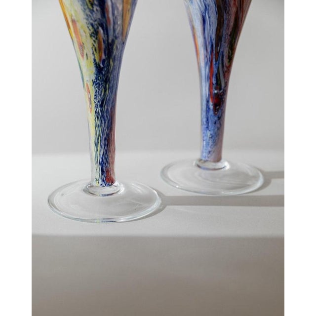 Late 20th Century Vintage Italian Murano Glass Candleholders, 1980s, Set of 2 For Sale - Image 5 of 13