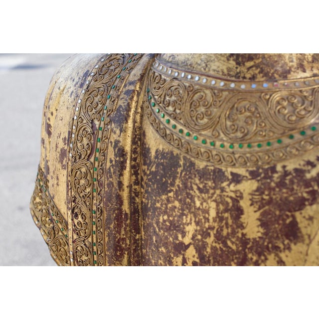 Buddha in Gilded Wood, Asia, 1950s For Sale - Image 13 of 18