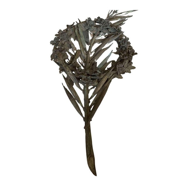 French Bronze Decorative Floral Wreath, 1920s For Sale - Image 14 of 14