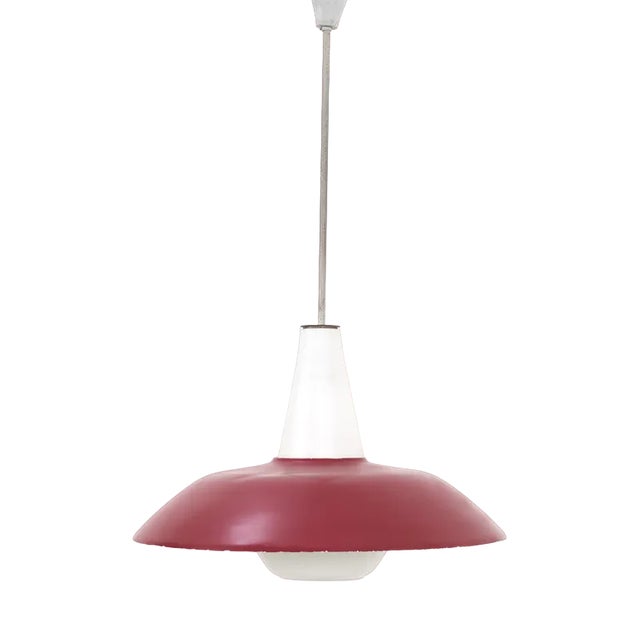 Pendant Lamp in Red, 1950s For Sale