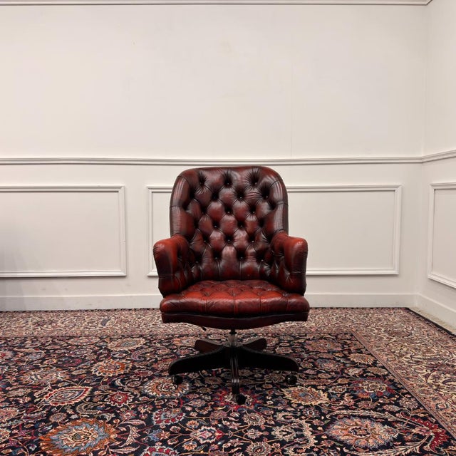 Classic and Elegant Antique office chairs in English, Classic and Chesterfield style. This beautiful office chair is the...