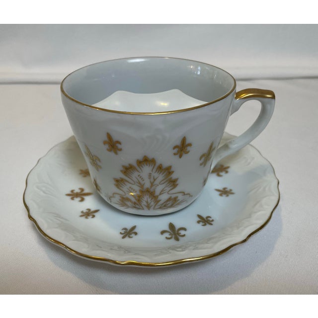 Antique Mustache Coffee Cups & Saucers- 6 Pieces For Sale - Image 4 of 10