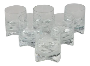 Clear Whiskey Bourbon Scotch or Rocks Glasses - Set of 6