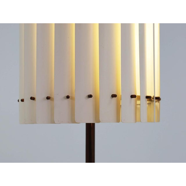 Goldenrod Scandinavian Modern Floor Lamp with Slatted Shade by Louis Poulsen, 1960s For Sale - Image 8 of 9