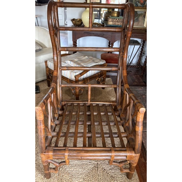 Braxton Culler Mid Century Bamboo and Rattan Wingback Chair For Sale - Image 4 of 8