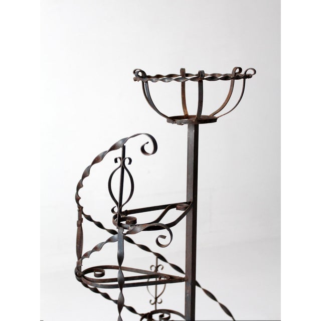 Mid-Century Wrought Iron Tiered Plant Stand For Sale - Image 6 of 16
