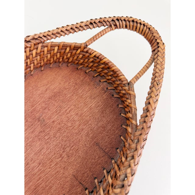 Antique Oval French Wicker Tray For Sale - Image 4 of 8