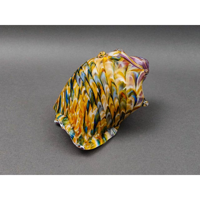 Glass Artist Signed & Dated 2018 Conch Sea Shell Hand Blown Art Glass Sculpture 7" For Sale - Image 7 of 10