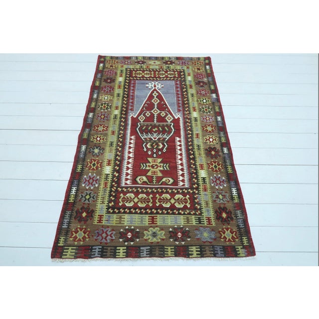 Vintage Turkish Yahyali Kilim Rug For Sale - Image 11 of 11
