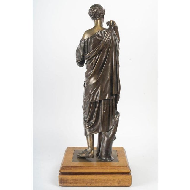 Sculpture of Diana, Early 20th Century, Patinated Bronze on a Wooden Base For Sale - Image 10 of 13