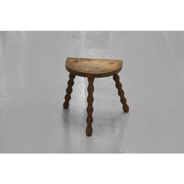 Small Wooden Stool, 1950s For Sale - Image 9 of 11