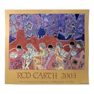 2003 "Red Earth" Amado Pena Hand Signed Oklahoma Art Show Poster