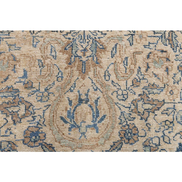 Beige Authentic Persian Tabriz Handmade Wool Rug For Sale - Image 8 of 9