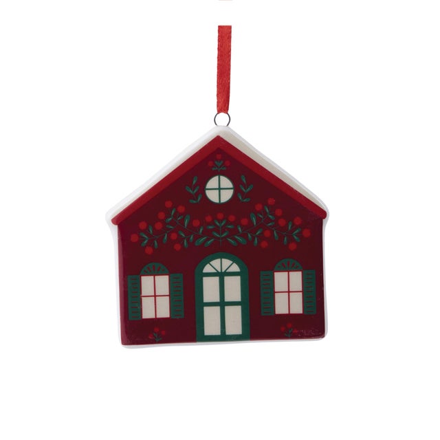 2020s Ceramic House Ornament Assortment Set of 9 For Sale - Image 5 of 6