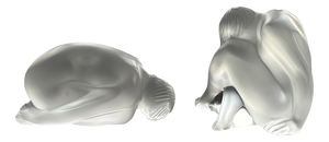 Crystal Figurines by René Lalique, 2000s, Set of 2