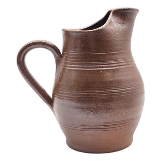 Grès Du Berry French Salt-Glazed Stoneware Pitcher, 7" For Sale