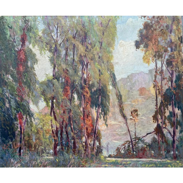 1920s Arts & Crafts Impressionist Landscape Painting, Chicago Artist, 1926 For Sale - Image 5 of 12