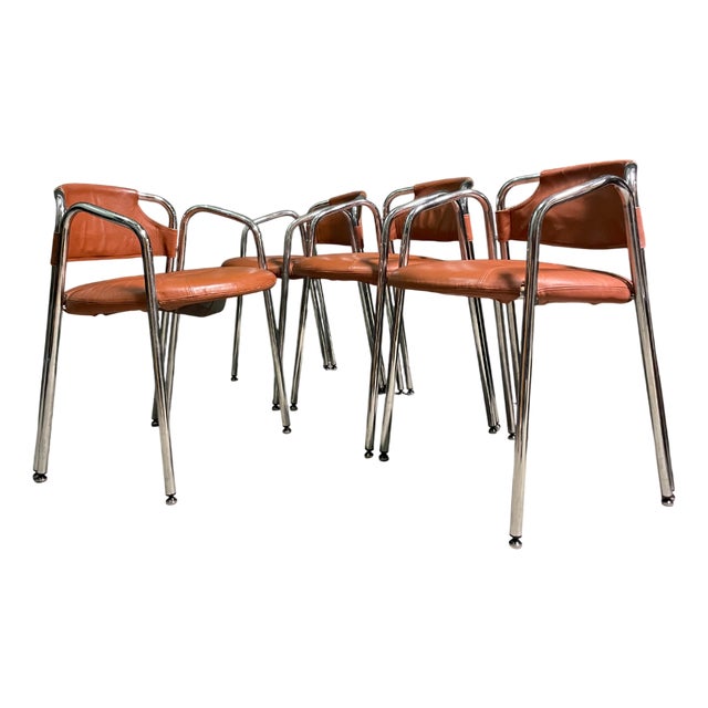 Vintage Dinning Chairs by Gastone Rinaldi, 1980s, Set of 4 For Sale