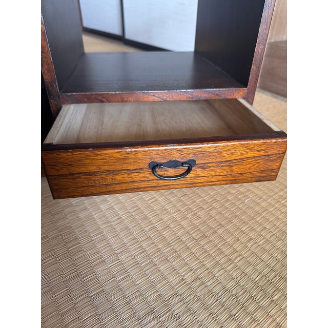 Chocolate Mid-Century Japanese Zelkova (Keyaki)＆Paulownia Bar Cart / Tea Wagon For Sale - Image 8 of 14