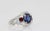 Blue 1980s Sapphire Ruby Diamond Ring Size 6.5 For Sale - Image 8 of 9