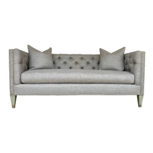 Lillian August Modern Woven Gray Tufted Wright Loveseat