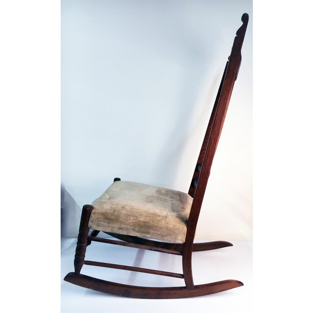 Circa 1900 Carved Oak Cottage Style Rocking Chair | Chairish